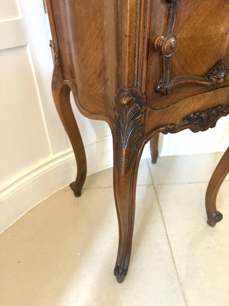 Antique Victorian Quality Carved Walnut French Bedside Cabinet - Image 9